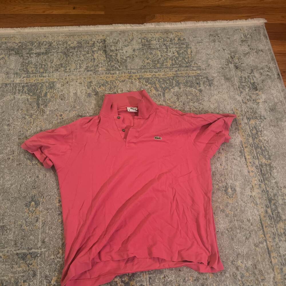 Lacoste Men's Pink Classic Fit Short Sleeve Polo Shirt